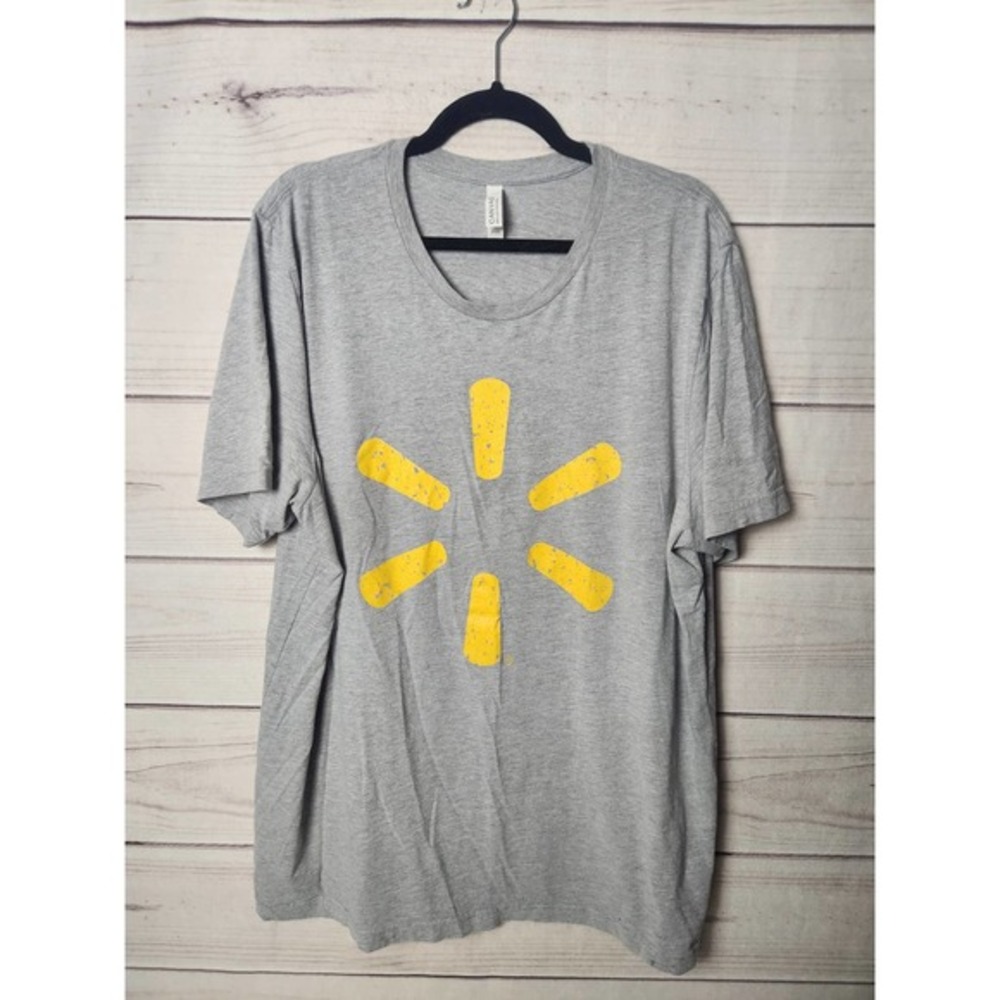 Canvas Bella Womens Iconic Spark Printed Short Sleeve Crew Neck T Shirt Gray 2XL